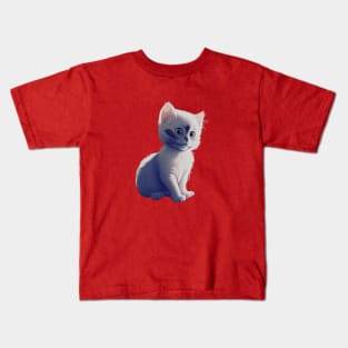 Cute Little White Cat Kids T-Shirt